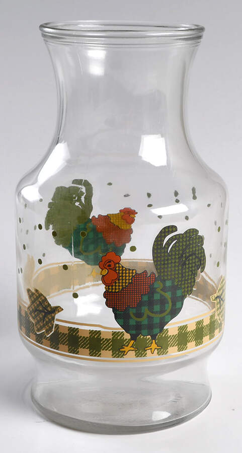 Rooster Morn Glassware Carafe, No Lid by International-1