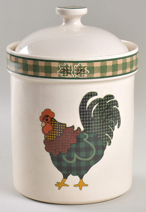 Rooster Morn Extra Large Canister & Lid by International-1