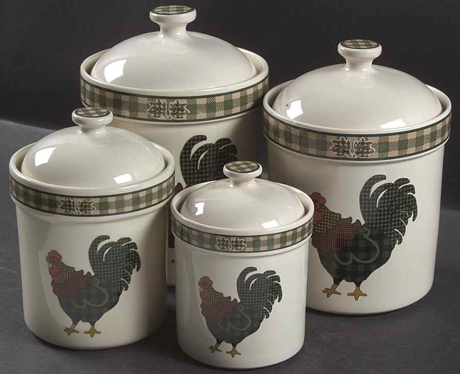 Rooster Morn (4 Piece) Canister Set (Box Set) by International-1