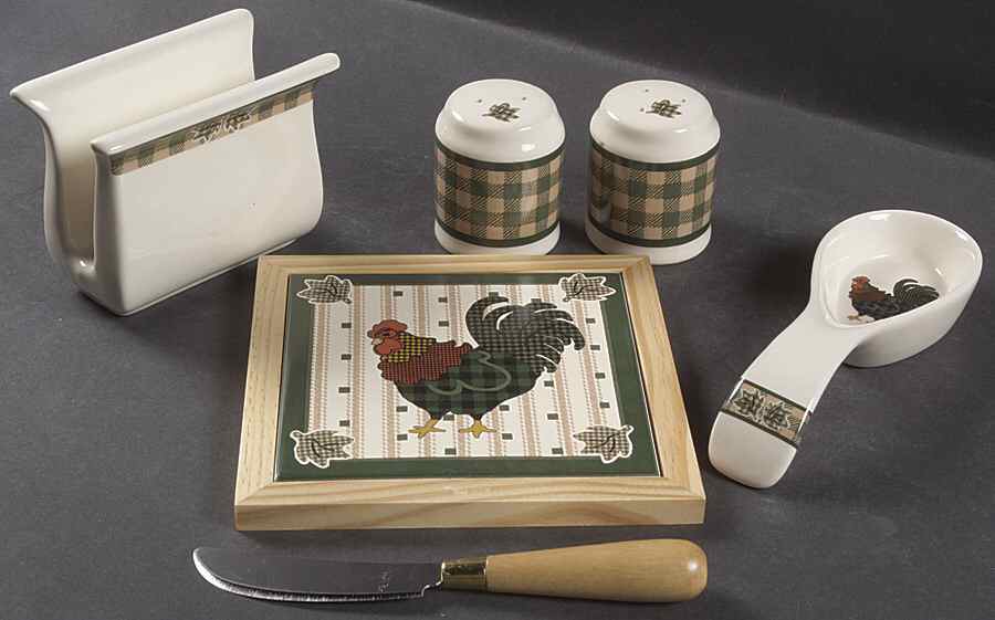 Rooster Morn (6 Piece) Counter Set by International-1