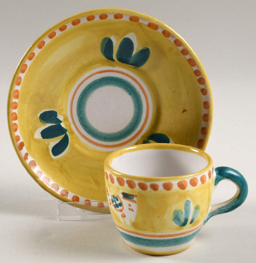 ITY77 Flat Demitasse Cup & Saucer Set by Italy-1