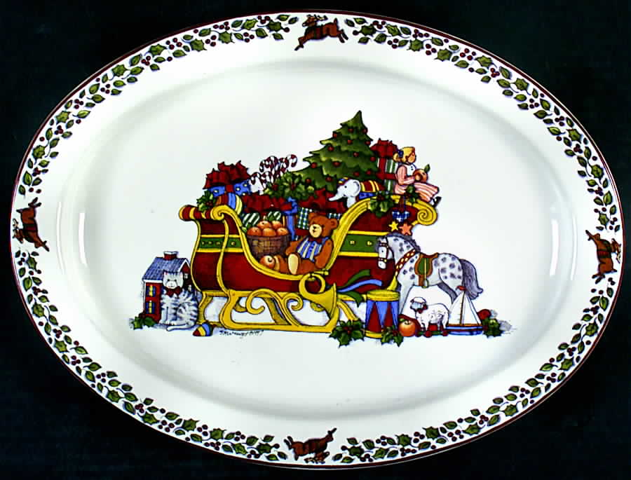 Over The Housetops 14" Oval Serving Platter by International-1
