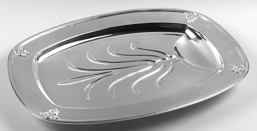 Adoration (Silverplate, Hollowware) Medium Plated Meat Platter with Well by International Silver-1