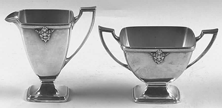 Adoration (Silverplate, Hollowware) Demitasse Creamer & Open Sugar Set by International Silver-1