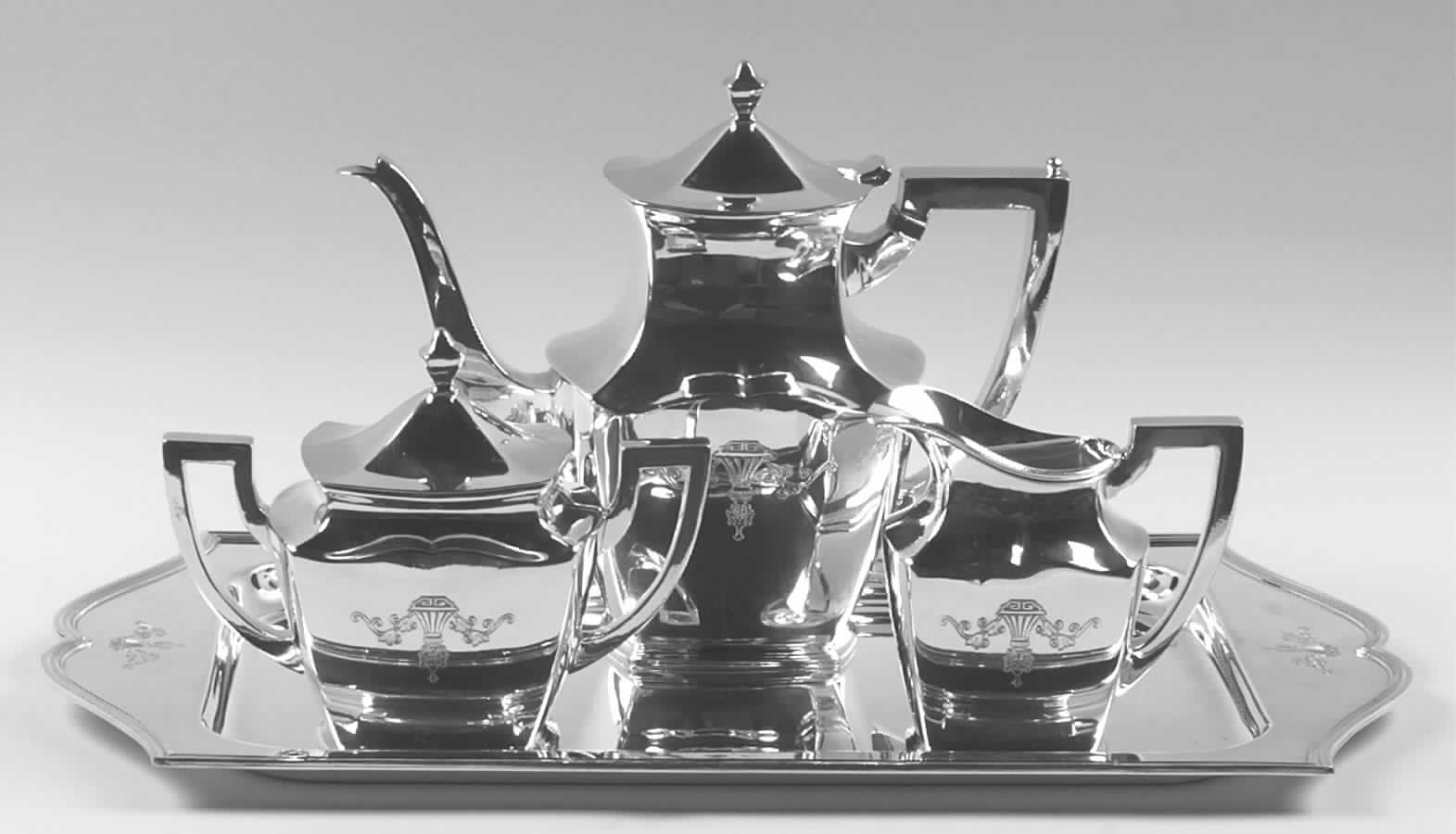 Century (Silverplate, Hollowware) 3-Piece Coffee Set and Tray by International Silver-1