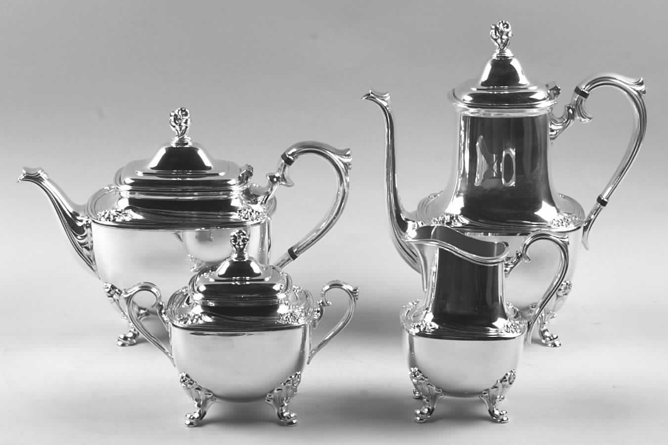 Daffodil (Silverplate, Hollowware) (4 Piece) Silverplate Tea Set by International Silver-1