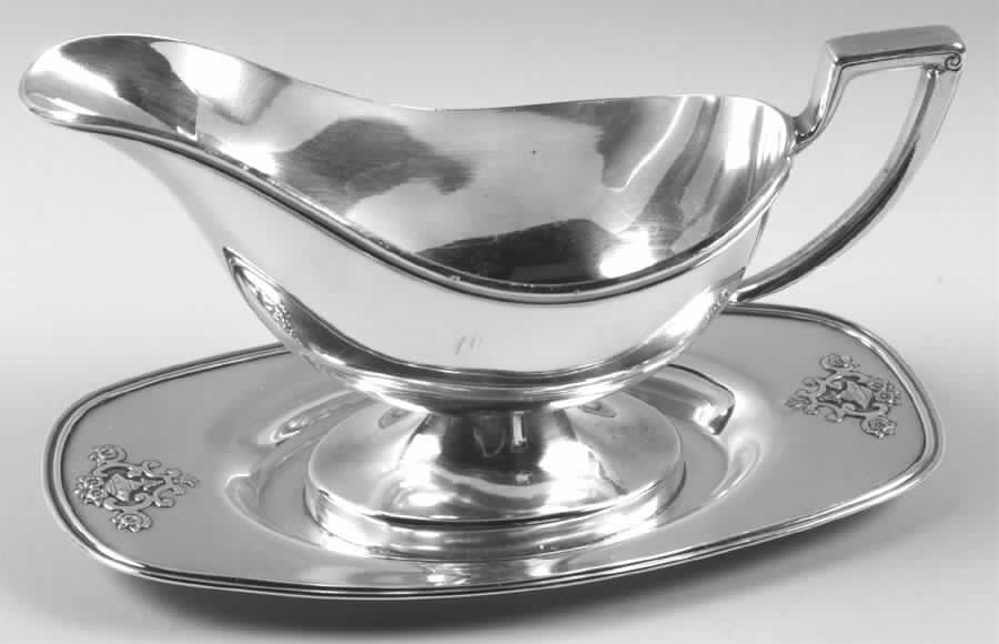 Princess-Lady Doris (Silverplate, Hollowware) Plated Gravy Boat with Attached Underplate by International Silver-1