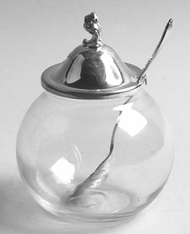 Reflection (Silverplate, Hollowware) Crystal Marmalade with Plated Lid by International Silver-1