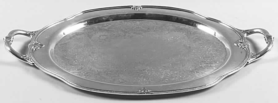 Moonbeam (Silverplate, Hollowware) Small Silverplate Waiter Tray by International Silver-1