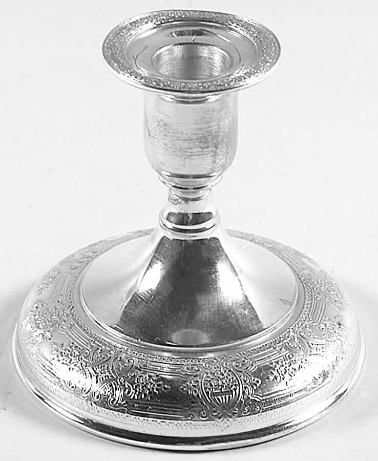 Normandie (Silverplate, 1887, Hollowware) Plated Console Candleholder by International Silver-1