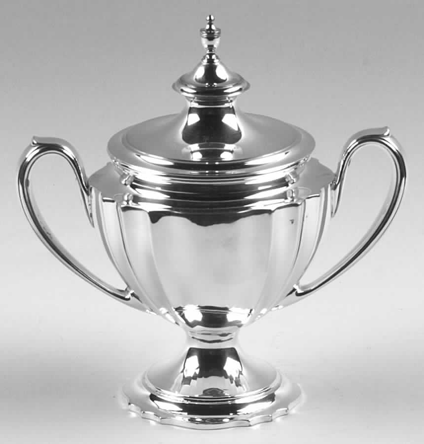 Chippendale (Silverplate, Hollowware, Pedestal) Sugar Bowl & Lid by International Silver-1