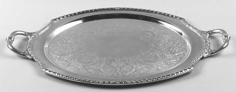 Wickford (Silverplate, Hollowware) Small Silverplate Waiter Tray by International Silver-1