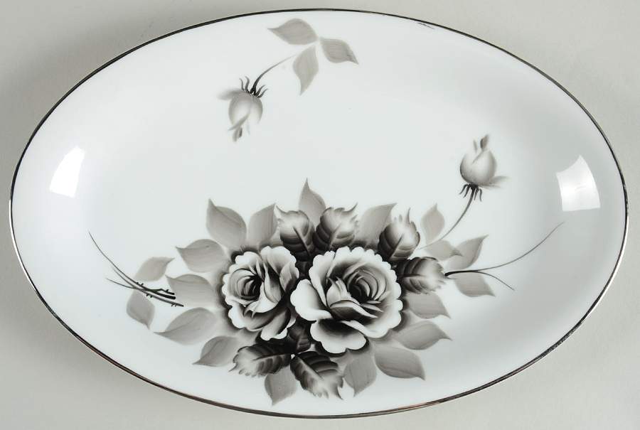 5272 12" Oval Serving Platter by I China (Japan)-1