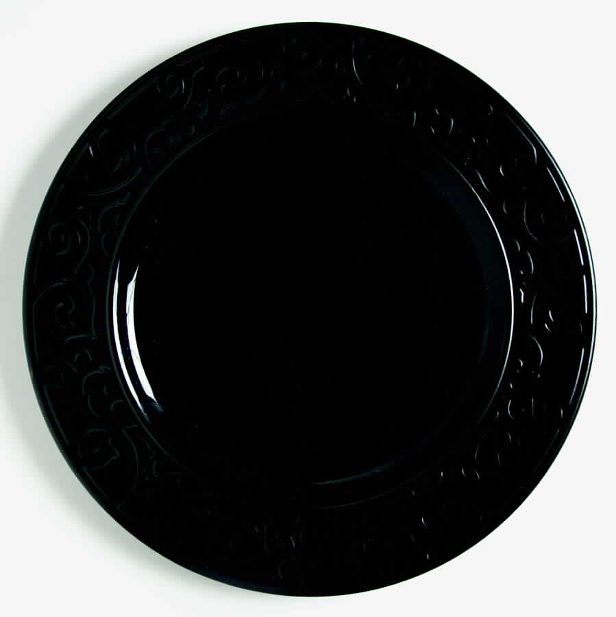 Florence Black Dinner Plate by International-1