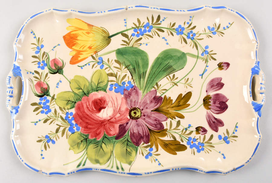 Nove Rose Handled Serving Tray by Italy-1