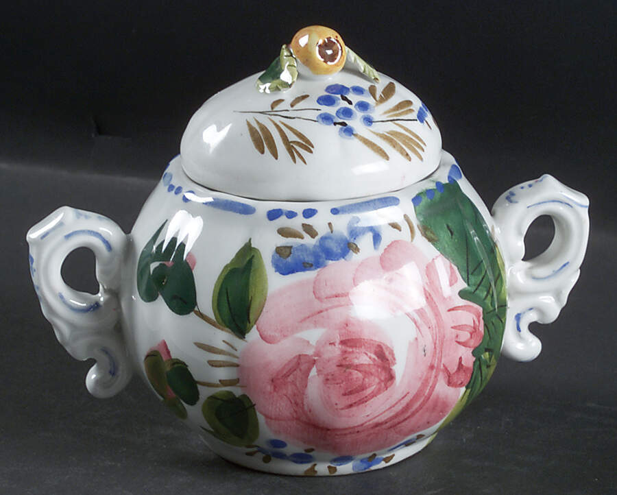 Nove Rose Sugar Bowl & Lid by Italy-1