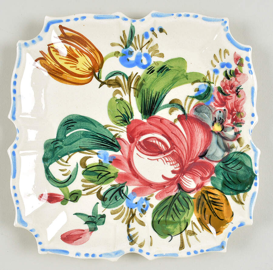 Nove Rose Square Salad Plate by Italy-1