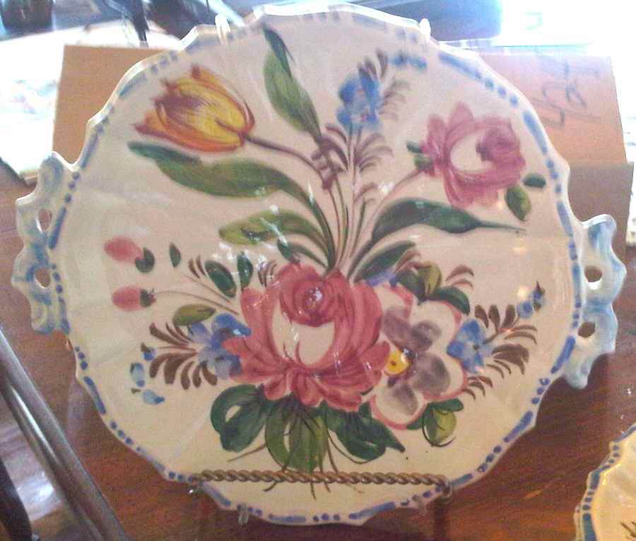 Nove Rose Handled Cake Plate by Italy-1