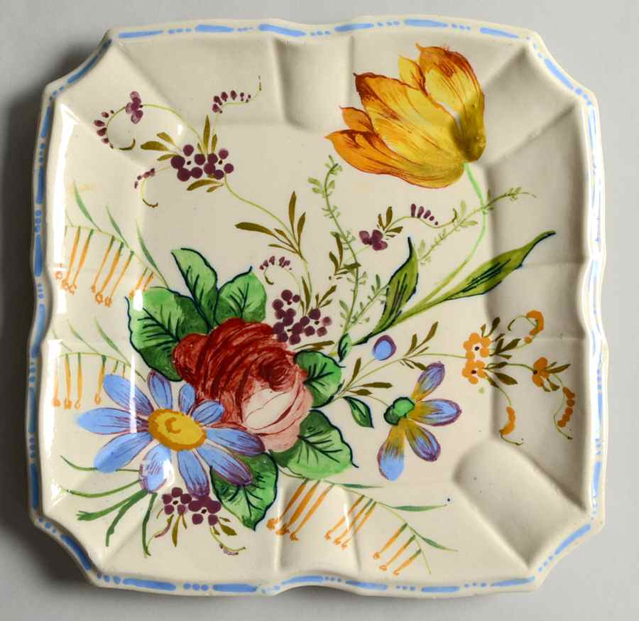 Nove Rose Square Salad Plate by Italy-1