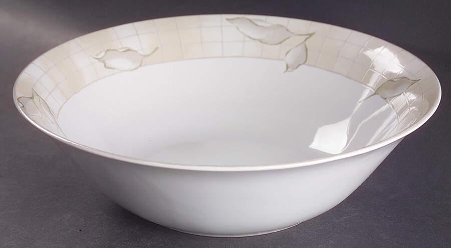 Linen Flower 10" Round Vegetable Bowl by Interiors (PTS)-1