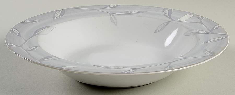 Silver Leaves Large Rim Soup Bowl by Interiors (PTS)-1