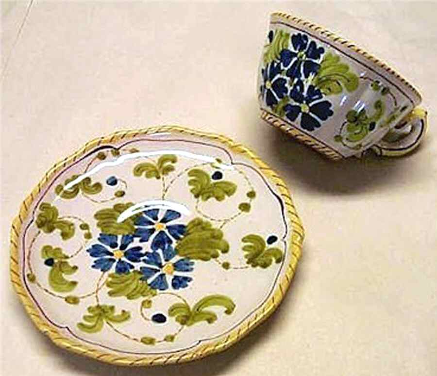 Coronet Flat Cup & Saucer Set by Italy-1