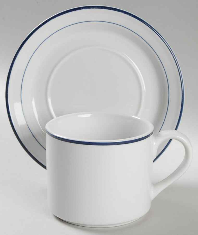 Sheridan Blue Flat Cup & Saucer Set by International-1