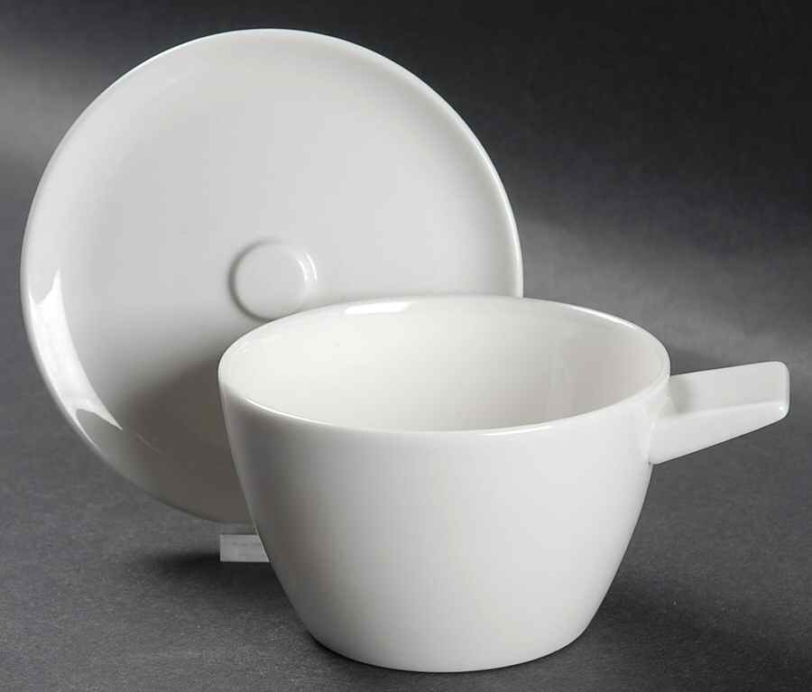 Origo White Flat Cup & Saucer Set by Iittala-1
