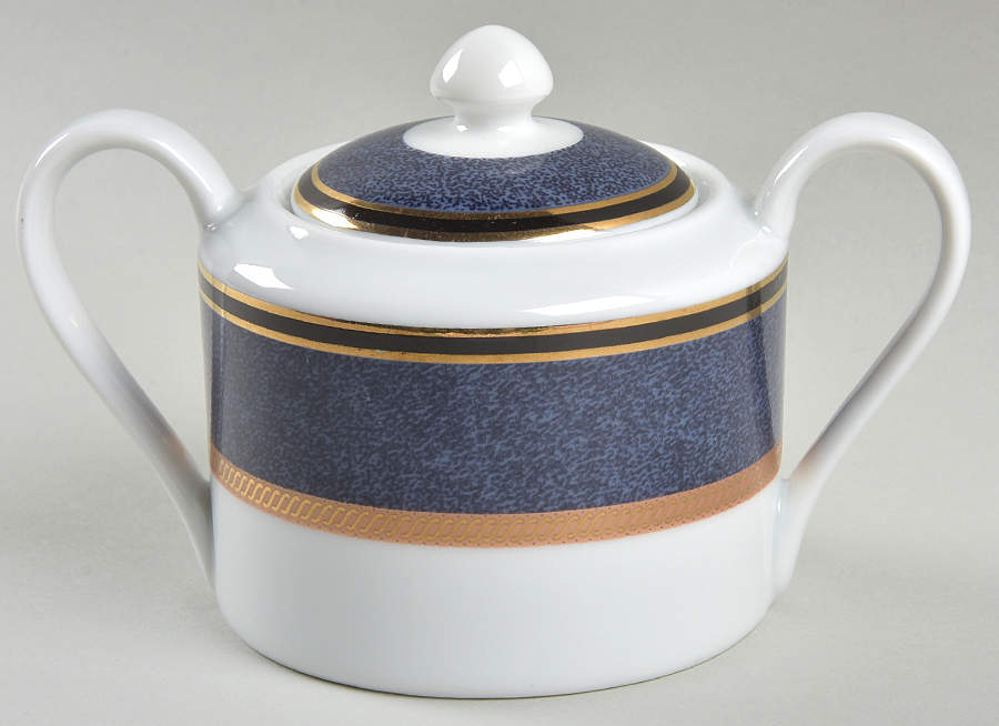 Fifth Ave Saphire Sugar Bowl & Lid by Interiors (PTS)-1