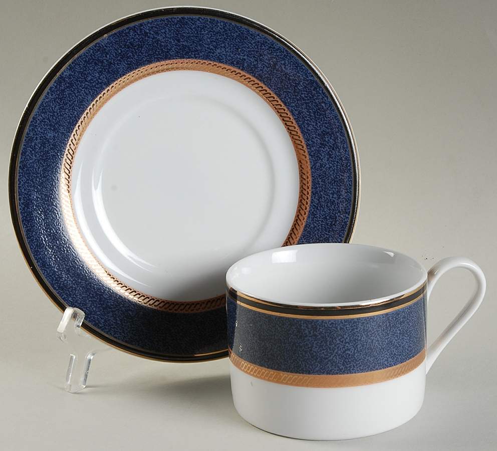 Fifth Ave Saphire Flat Cup & Saucer Set by Interiors (PTS)-1