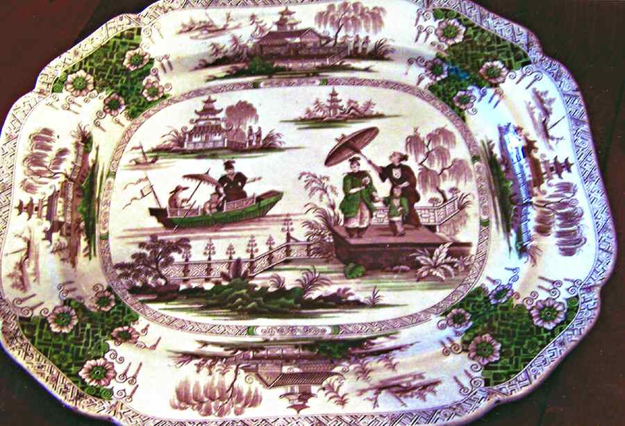 Napier Brown Green 13" Oval Serving Platter by Ridgway (Ridgways)-1