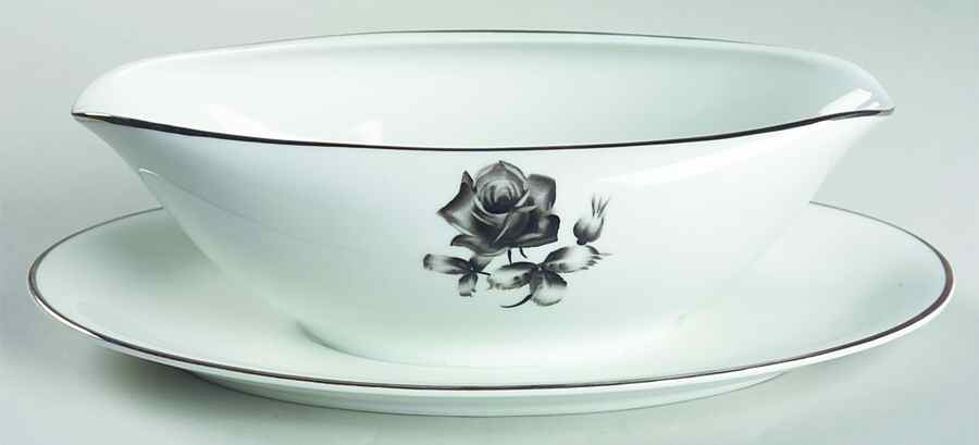 A5252-1 Gravy Boat with Attached Underplate by I China (Japan)-1