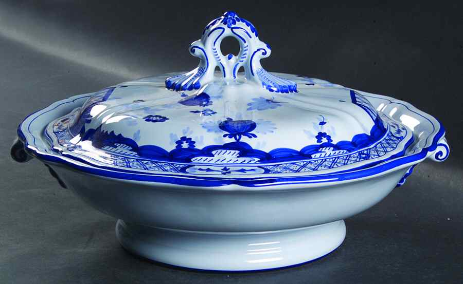 Garofano Blu Round Covered Vegetable by Imolarte (Imola)-1