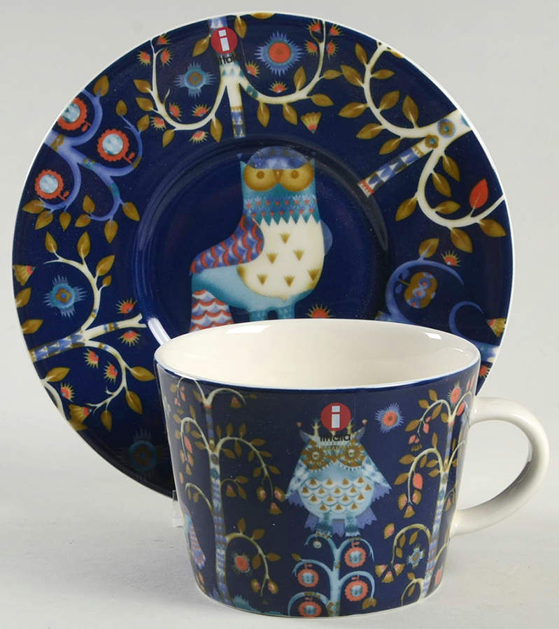 Taika Blue Flat Cup & Saucer Set by Iittala-1