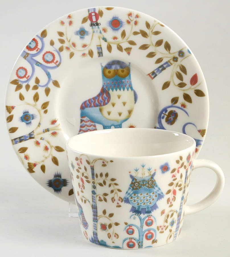 Taika White Flat Cup & Saucer Set by Iittala-1