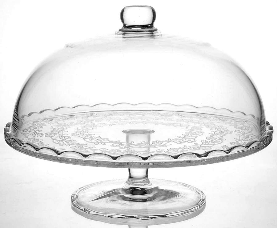 Arv Brollop Glassware Cake Stand with Dome by Ikea China-1