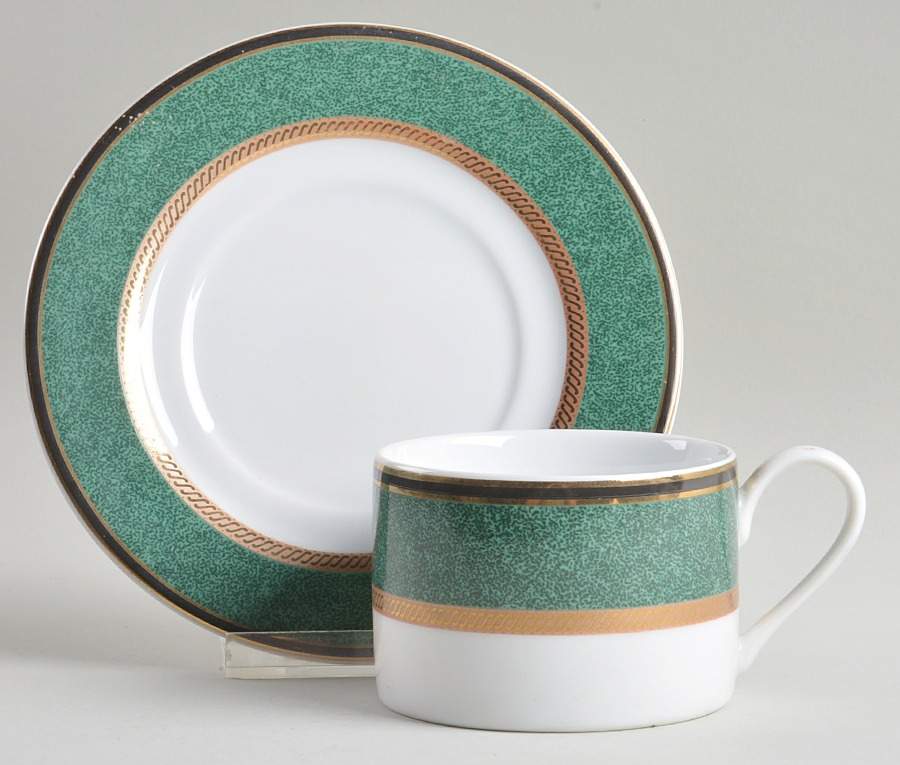 Fifth Avenue Emerald Flat Cup & Saucer Set by Interiors (PTS)-1