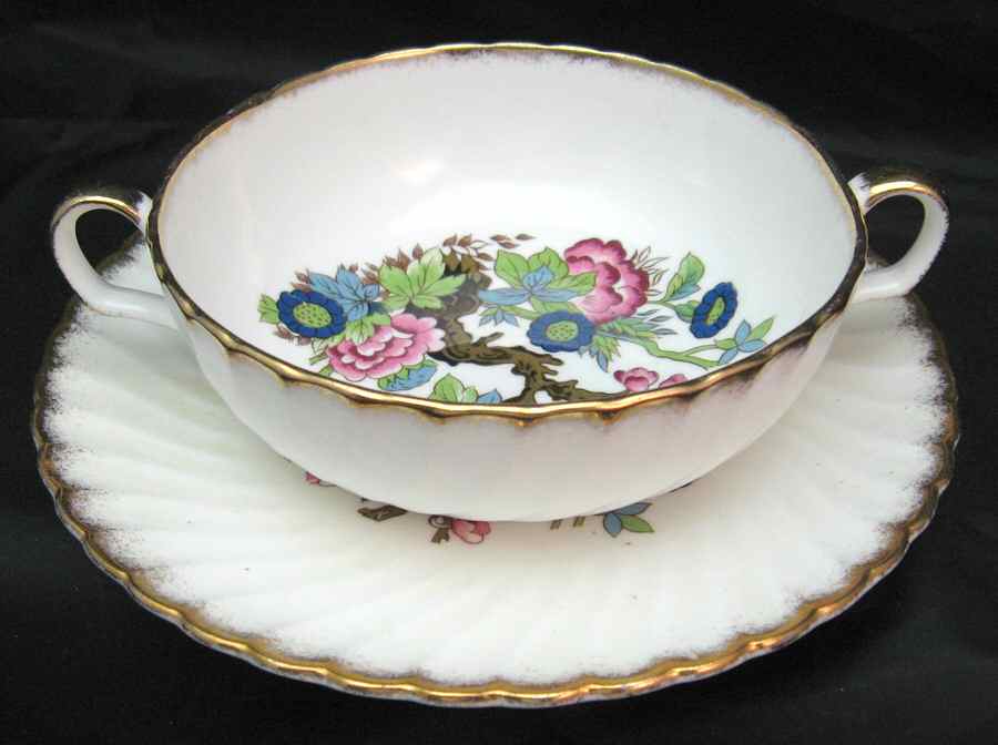 IPE13 Flat Cream Soup Bowl & Saucer Set by Imperial (England)-1