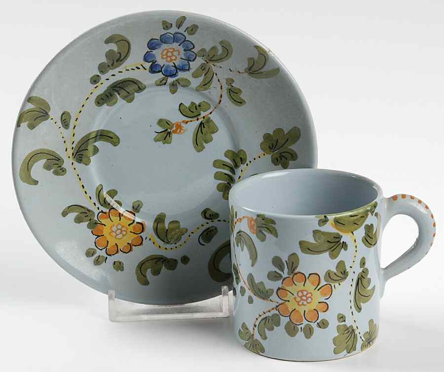 601 Flat Demitasse Cup & Saucer Set by Italy-1