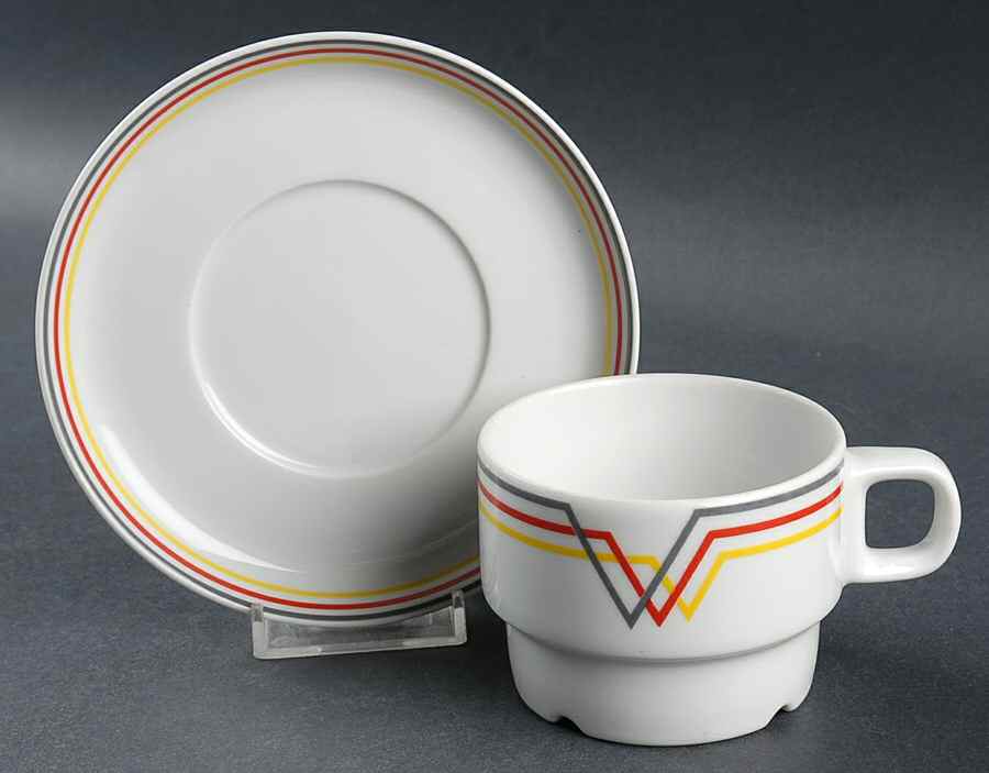 IK9 Flat Cup & Saucer Set by Ikea China-1