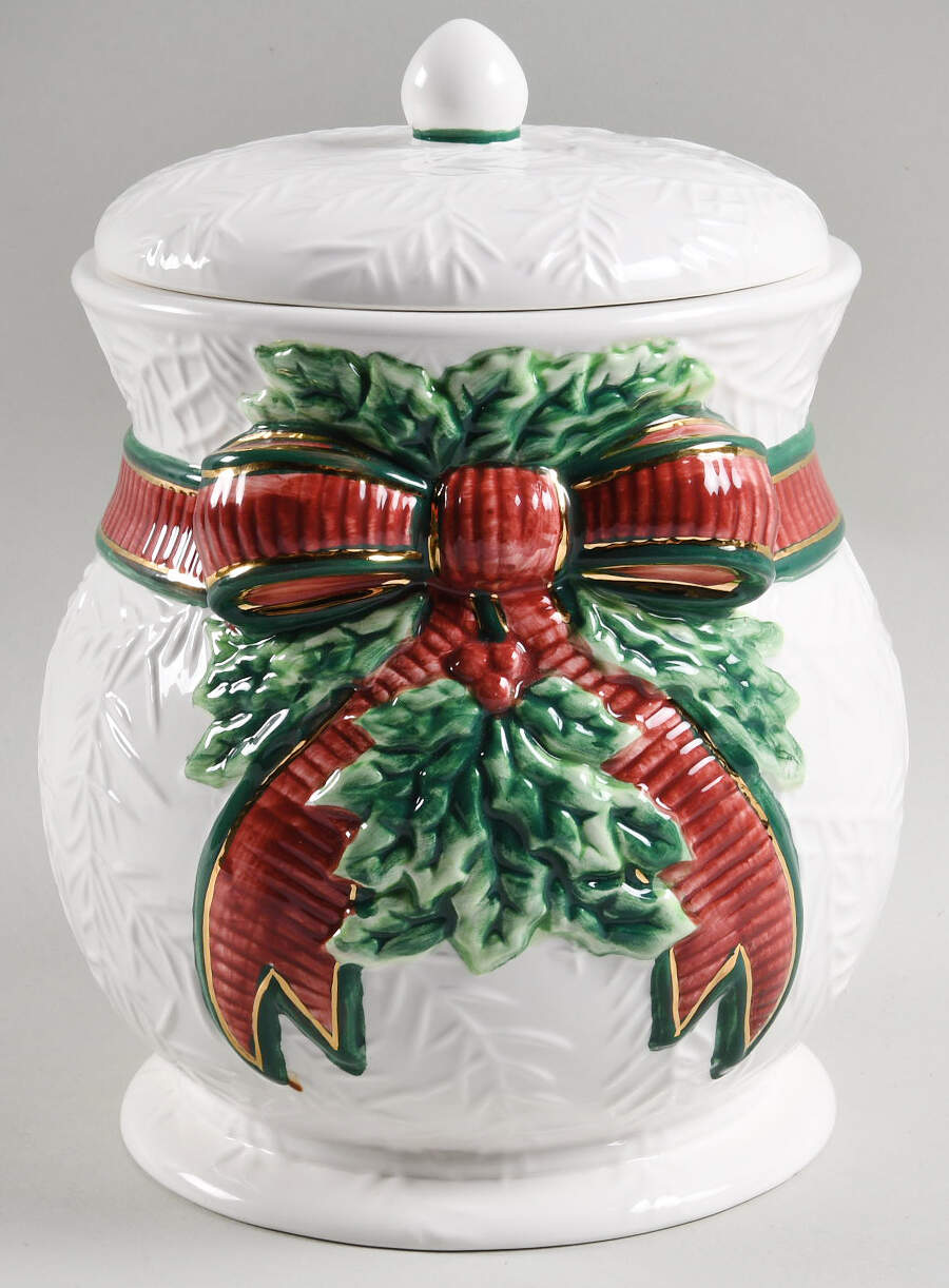 Deck the Holly Cookie Jar & Lid by Inspirado Designs-1