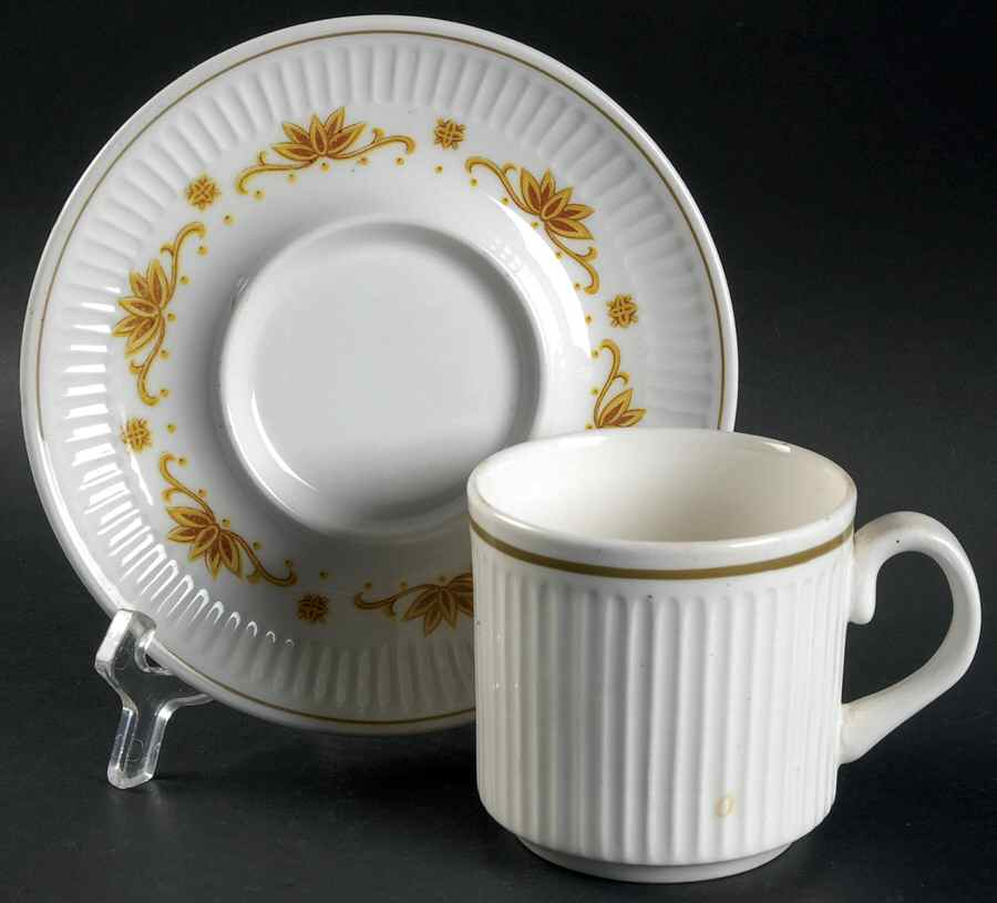 IDI5 Flat Cup & Saucer Set by Ideal Ironstone Ware-1