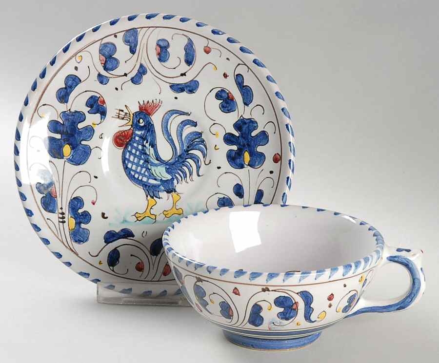 S0B4 Flat Cup & Saucer Set by Sambuco Ceramiche-1