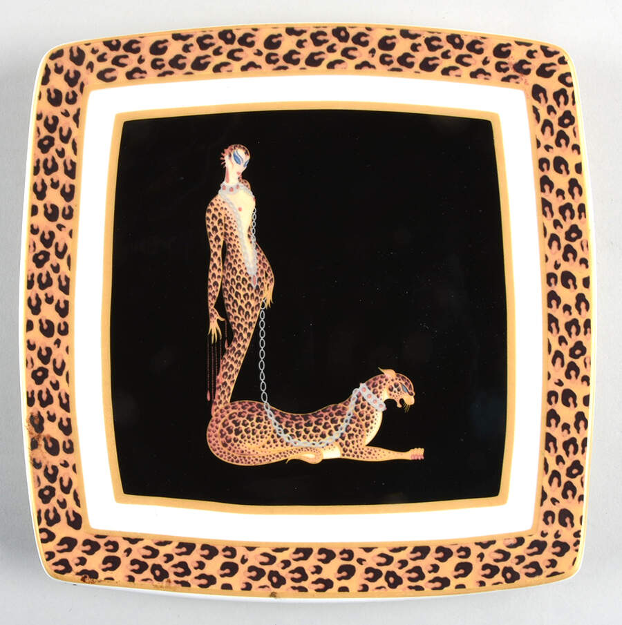 Wild Cats Salad Plate by Italian Ceramics-1