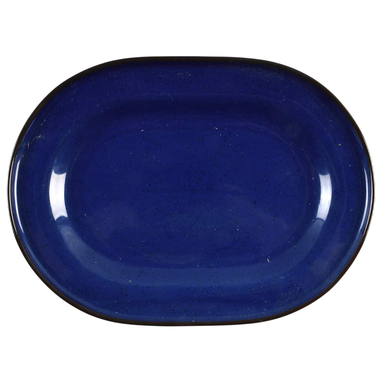 Trivsam Blue 17" Oval Serving Platter by Ikea China-1