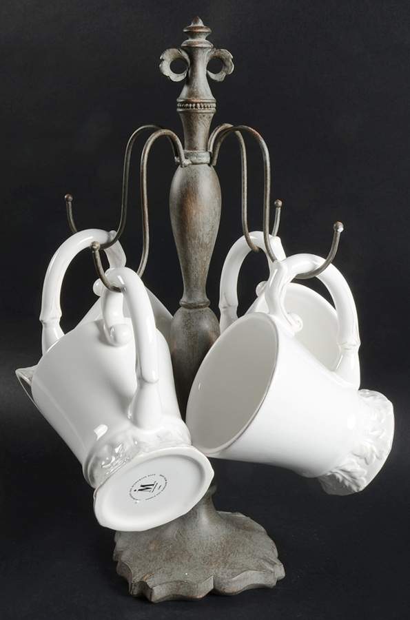 Chateau Fleur (Round) Mug Tree & 4 Mugs by Isaac Mizrahi-1