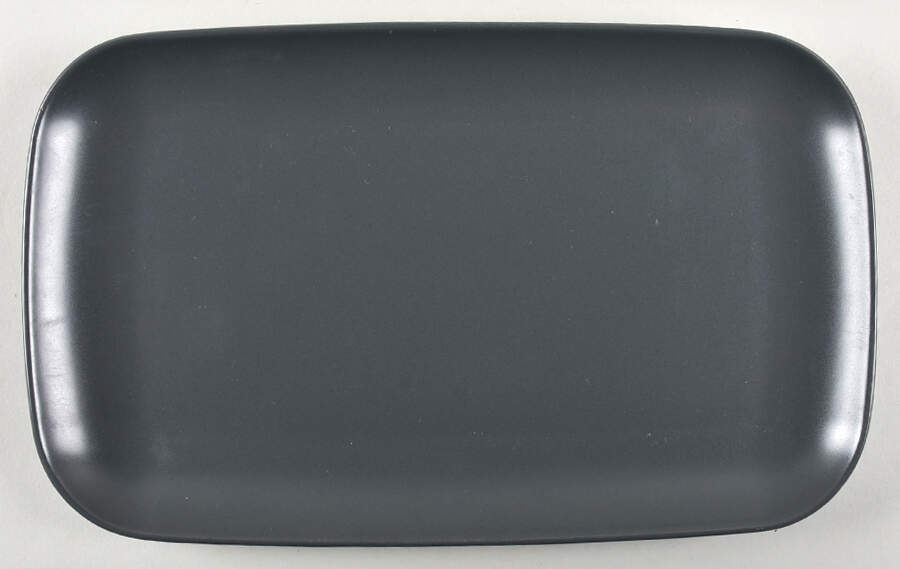 Dinera Dark Gray 12" Rectangular Plate by Ikea China-1