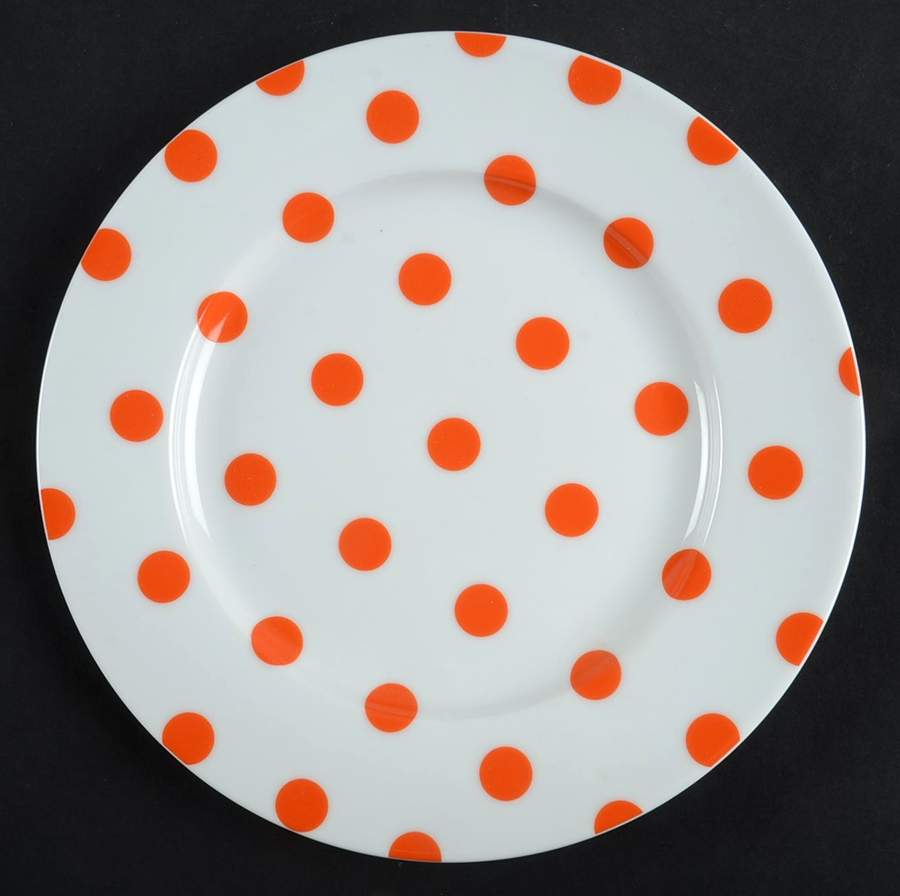 Dot Luxe Orange Salad Plate by Isaac Mizrahi-1