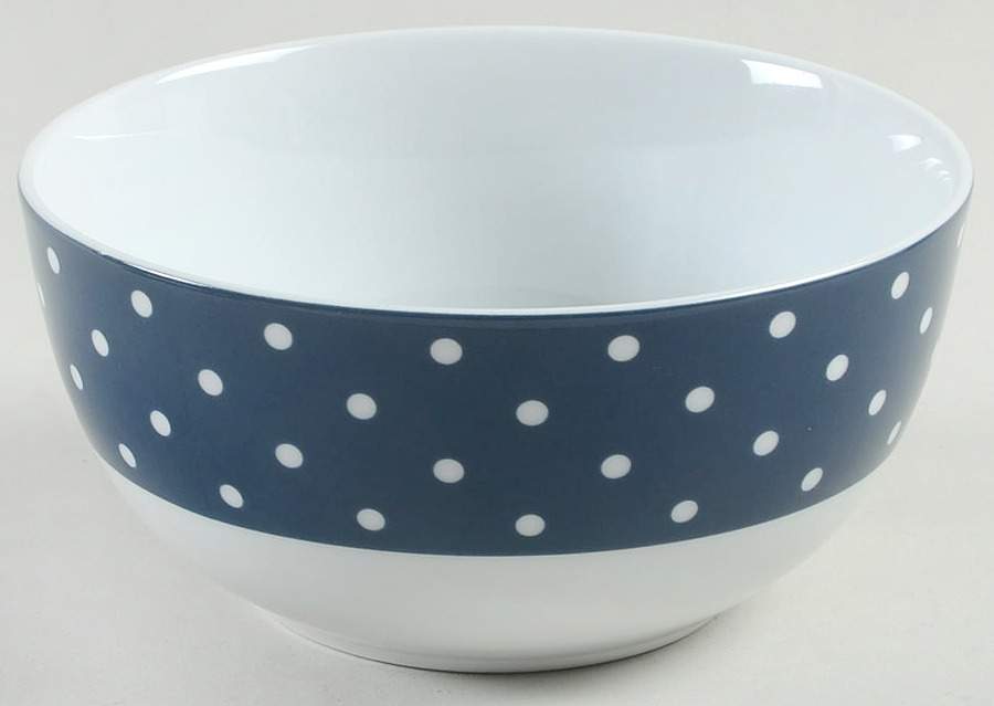 Dot Luxe Navy Blue Soup/Cereal Bowl by Isaac Mizrahi-1