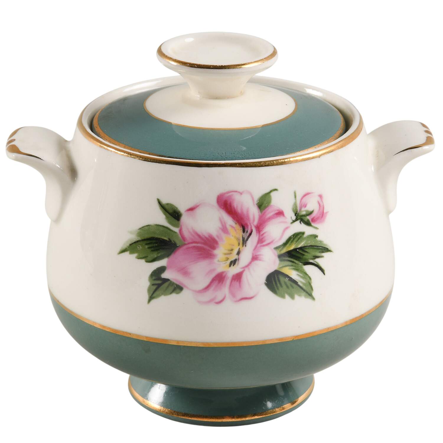 Empire Green Sugar Bowl & Lid by International-1